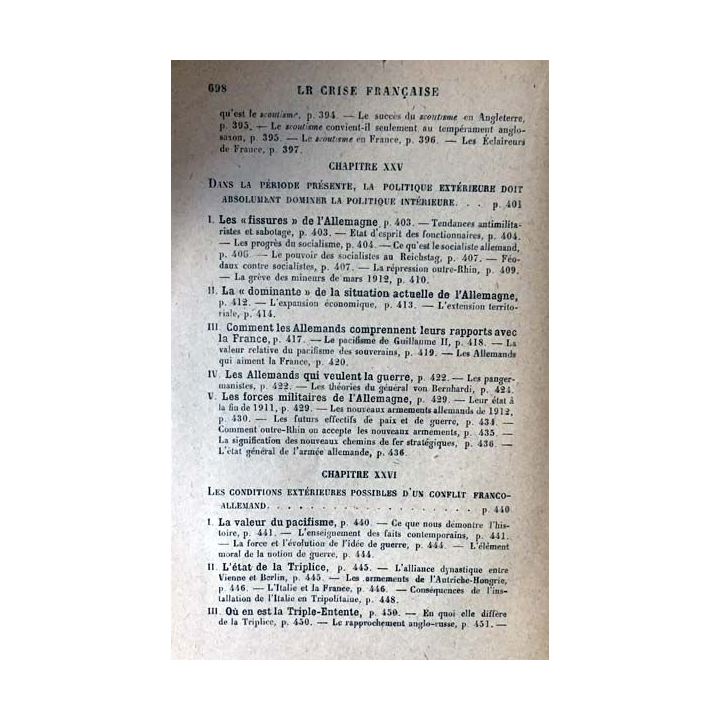 1. La crise française 1912 explique 1925 de André Chéradame aux éditions imprimerie de Vaugirard 1925