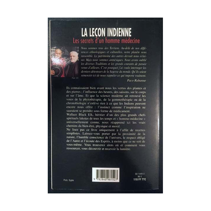 1. La leçon indienne - Les secrets d'un homme médecine de Paco Rabanne aux éditions Michel Lafon