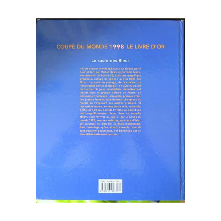 Le livre d'Or de la Coupe du Monde 1998 le sacre des bleus Grimault