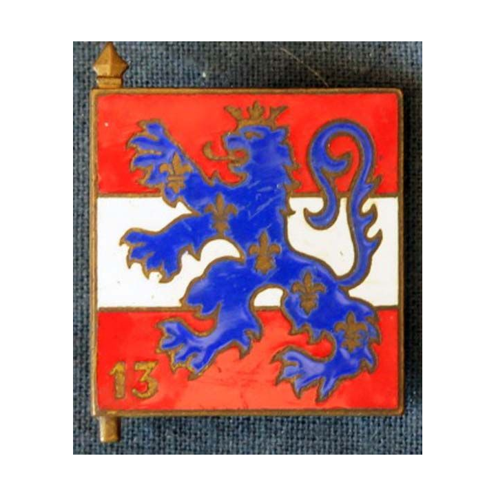 19° DI : insigne métallique de la 19° division d'Infanterie de fabrication Drago Paris G. 1212 en émail