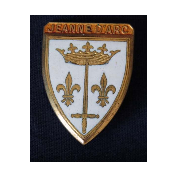  Insigne métallique du croiseur Jeanne d'Arc de fabrication Courtois