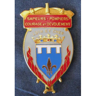 POMPIERS : insigne des sapeurs pompiers du Loir et Cher de fabrication AB Paris