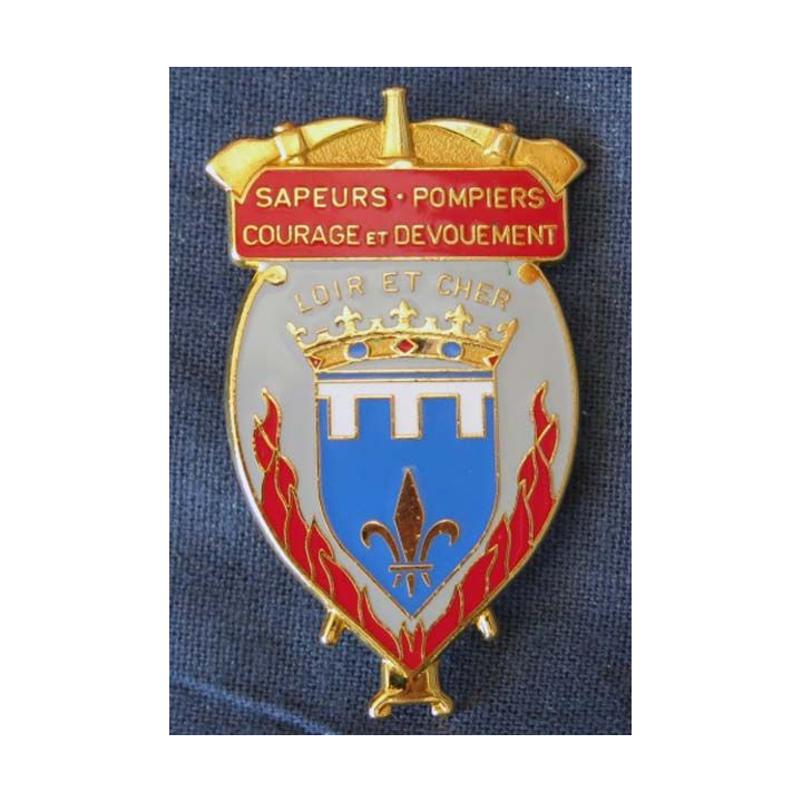 POMPIERS : insigne des sapeurs pompiers du Loir et Cher de fabrication AB Paris
