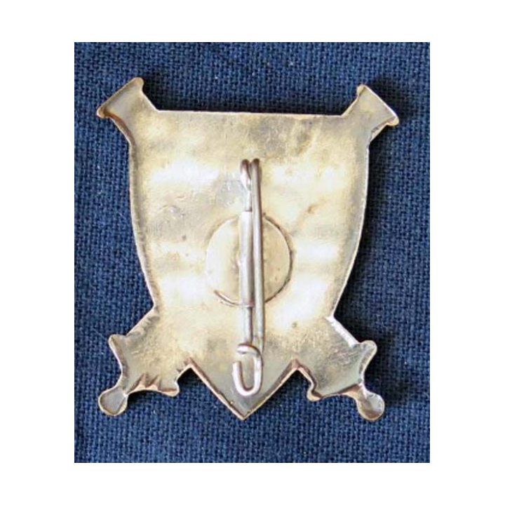 1° RAL : insigne métallique du 1° régiment d'artillerie légère (sans fabricant modèle Mourgeon)