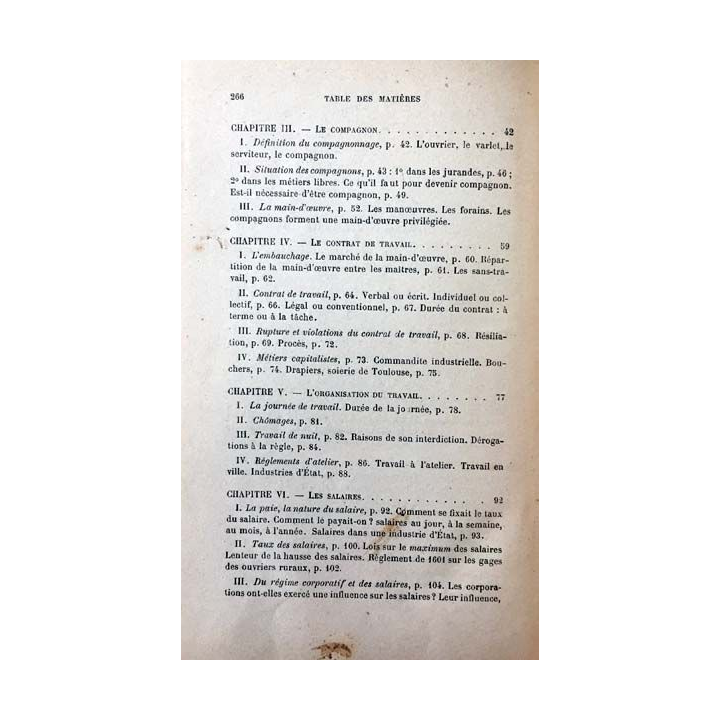 1. Ouvrier du temps passé de H. Hauser aux éditions Félix Alcan 1906