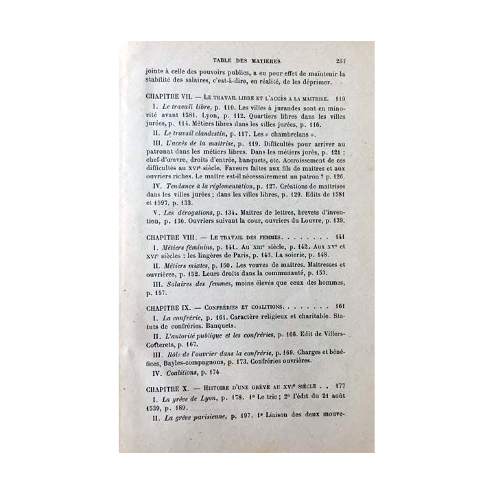 1. Ouvrier du temps passé de H. Hauser aux éditions Félix Alcan 1906