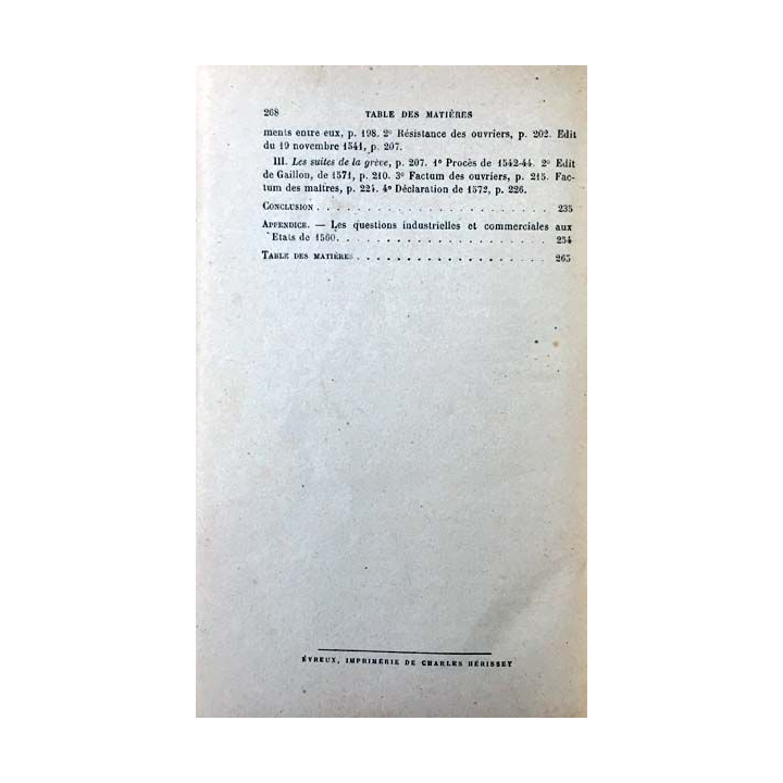 1. Ouvrier du temps passé de H. Hauser aux éditions Félix Alcan 1906