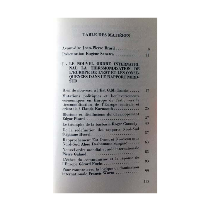 1. Nouvel ordre international (Nord-Sud / Est-Ouest) de Claude Karnoouh aux éditions Arcantère