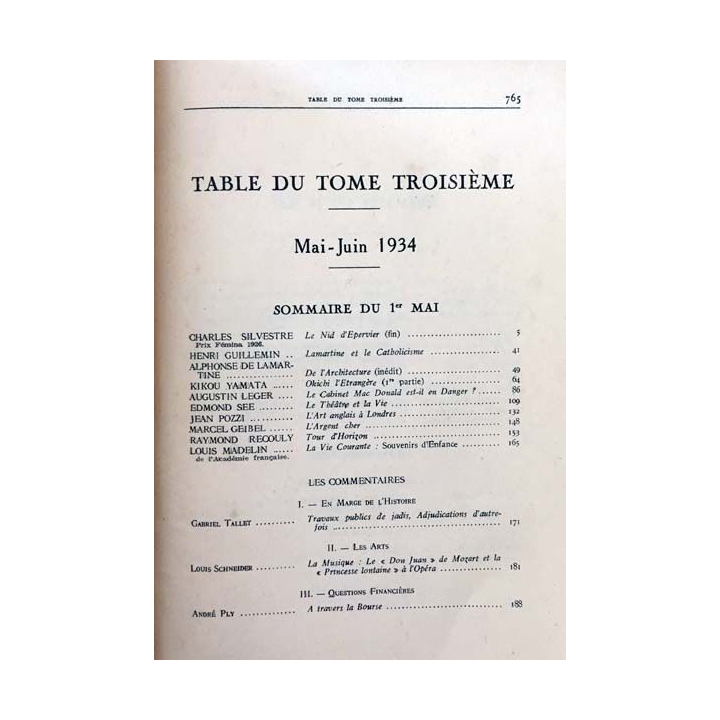 1. La revue de France 14 année - 15 juin 1934 - N°12 aux éditions de France