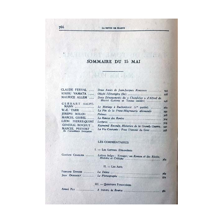 1. La revue de France 14 année - 15 juin 1934 - N°12 aux éditions de France