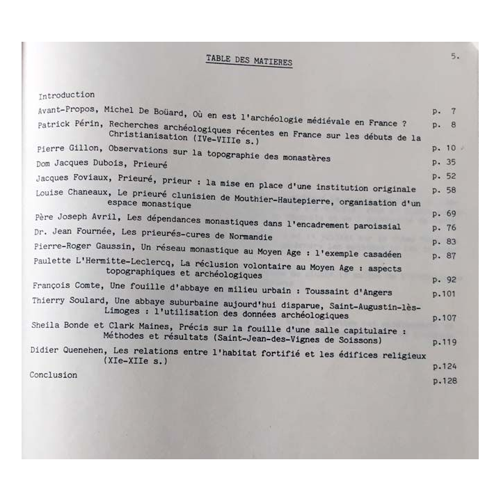 1. Histoire médiévale et archéologie - Année 1988 n°1 publications du C.A.H.M.E.R.
