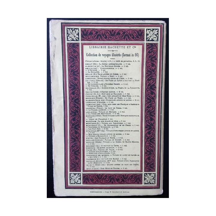 1. A travers l'empire Britannique Tome second par M. Le Comte de Hübner aux éditions librairie hachette 1889