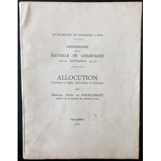 1. Anniversaire de la bataille de Champagne (26-27 Septembre 1915)