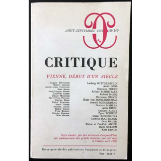 1. Critique n°339-340 Revue générale des publications françaises et étrangères Aout-Septembre 1975