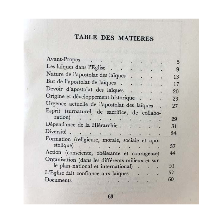 1. L'apostolat des laïques dans l'enseignement de S. S. Pie XII