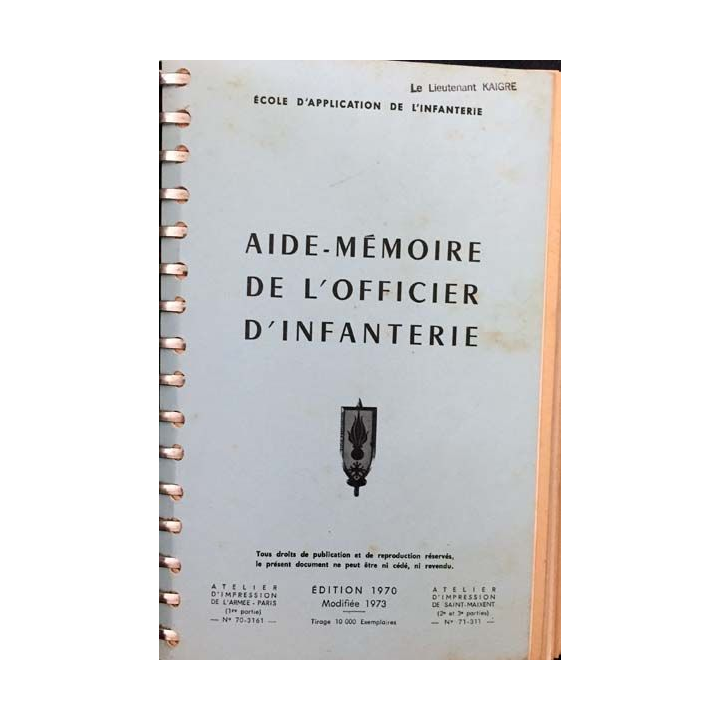 1. Aide mémoire de l'officier d'infanterie