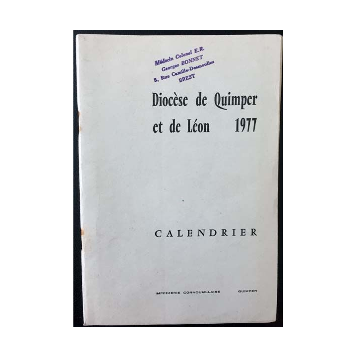 1. Diocèse de Quimper et de Léon 1977 - Calendrier
