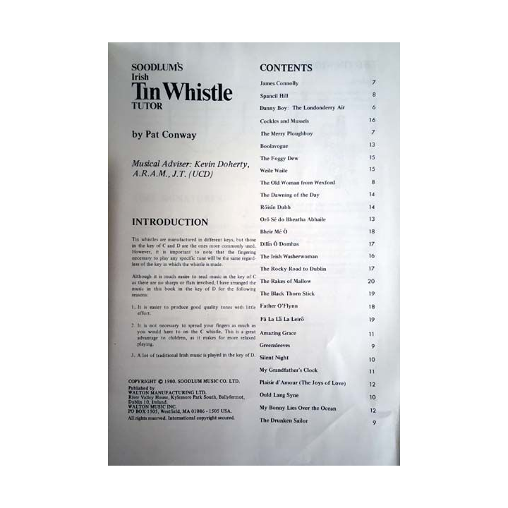 1. Soodlum's Irish Tin Whistle Tutor de Pat Conway aux éditions Soodlum