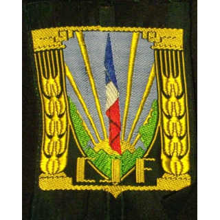 CJF : insigne général des chantiers de jeunesse tissé fond vert