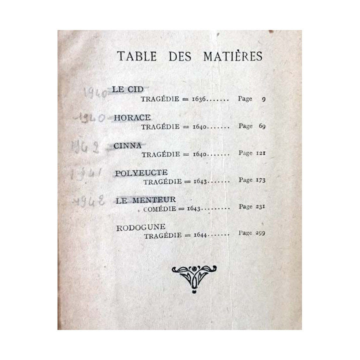 1. Théâtre de Corneille aux éditions bibliothèque Hachette