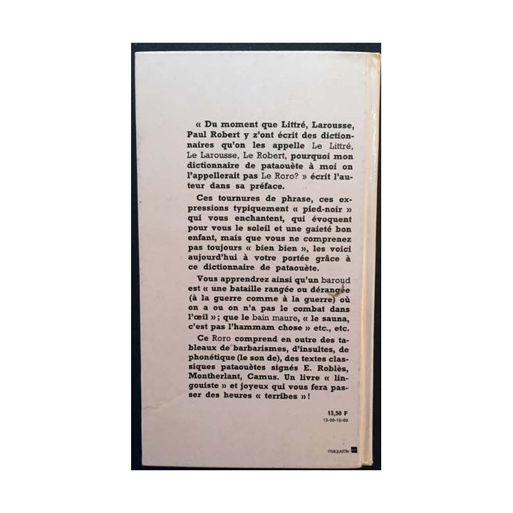 1. Le roro de Roland Bacri aux éditions Denoël