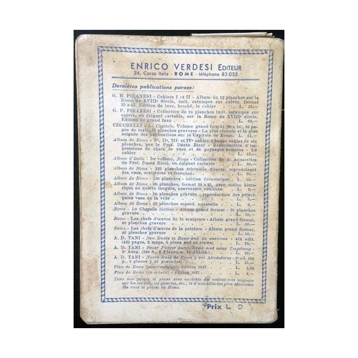 1. Rome et ses environs nouveau guide aux éditions Enrico Verdesi