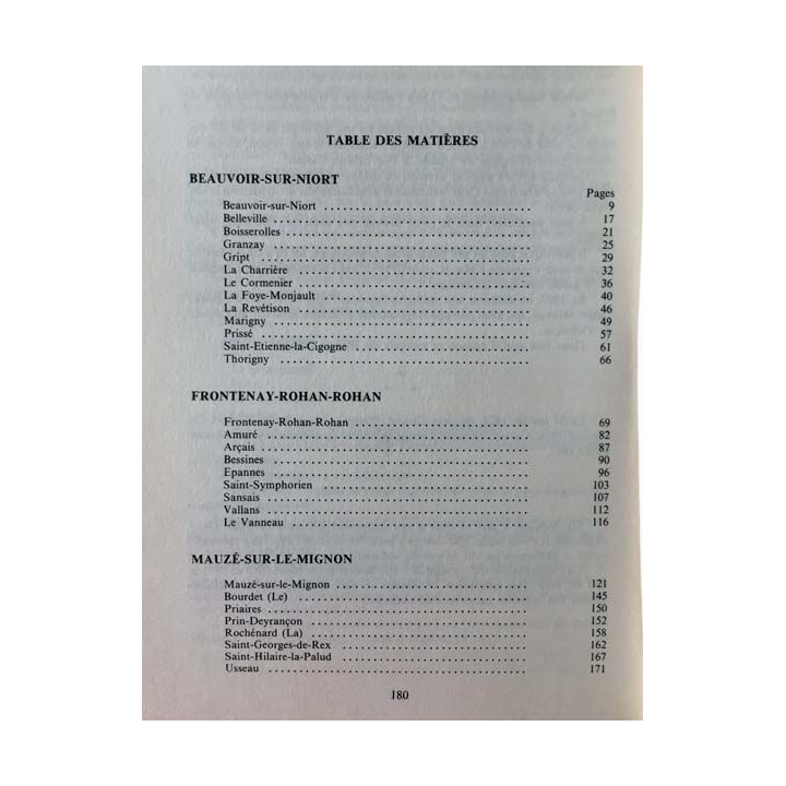 1. Le pays niortais - Histoire des communes des Deux-Sèvres de Maurice Poignat aux éditions Michel Fontaine