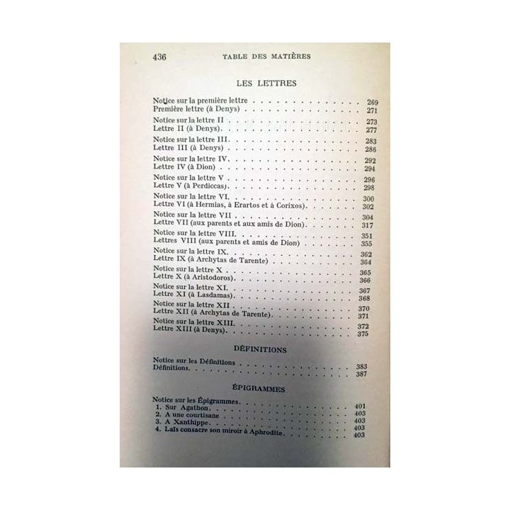 1. Platon oeuvres complètes Tome huitième de E. Chambry aux éditions librairie Garnier frères