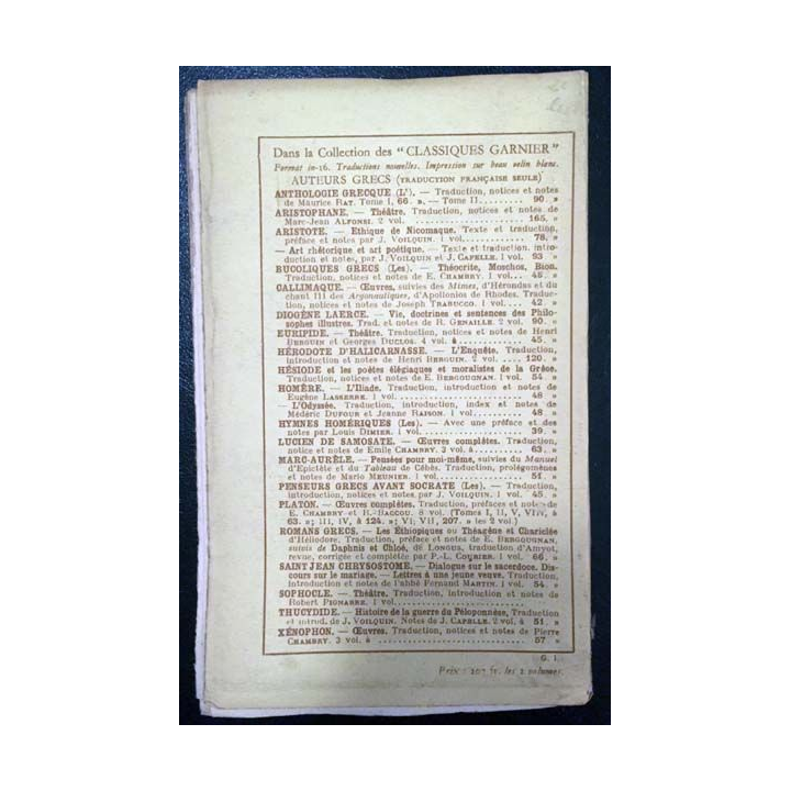 1. Platon oeuvres complètes Tome sixième Les Lois de E. Chambry aux éditions librairie Garnier frères