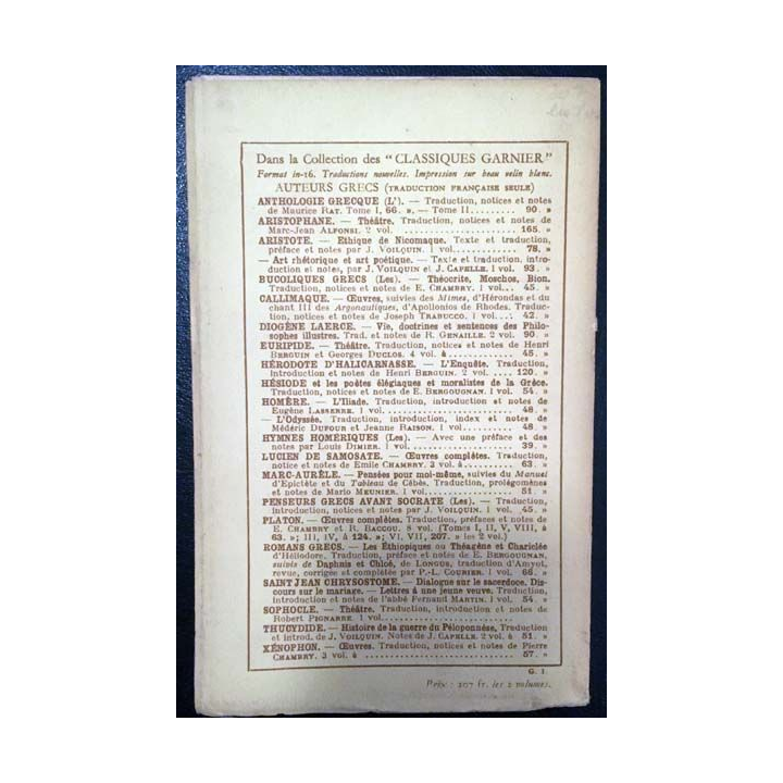 1. Platon oeuvres complètes Tome septième Les Lois de E. Chambry aux éditions librairie Garnier frères