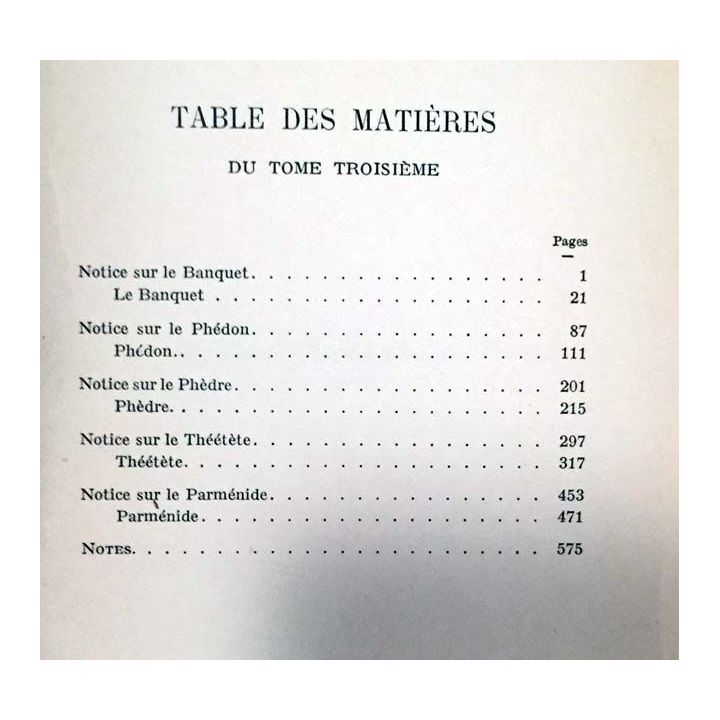 1. Platon oeuvres complètes Tome troisième de E. Chambry aux éditions librairie Garnier frères