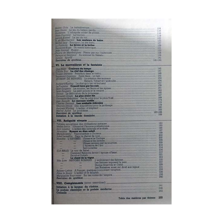 1. 6ème Français lire - observer - s'exprimer programme 1977 aux éditions Bordas
