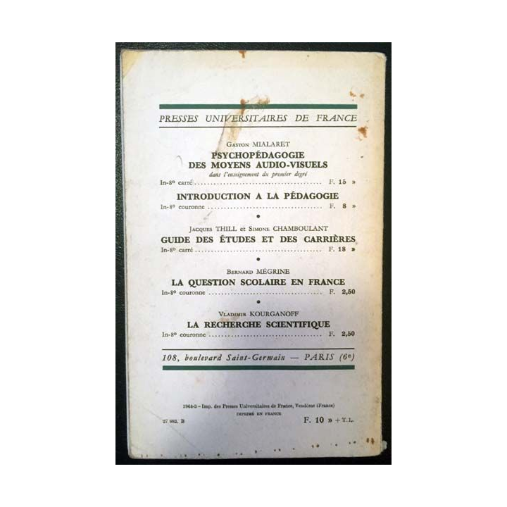 1. Le plan Langevin-Wallon de réforme de l'enseignement aux éditions Presses Universitaires de France 1964