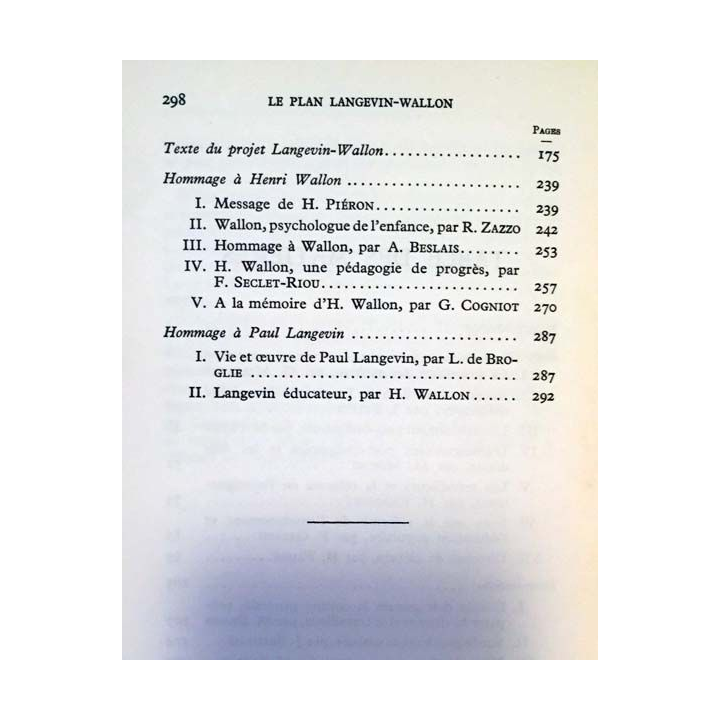 1. Le plan Langevin-Wallon de réforme de l'enseignement aux éditions Presses Universitaires de France 1964