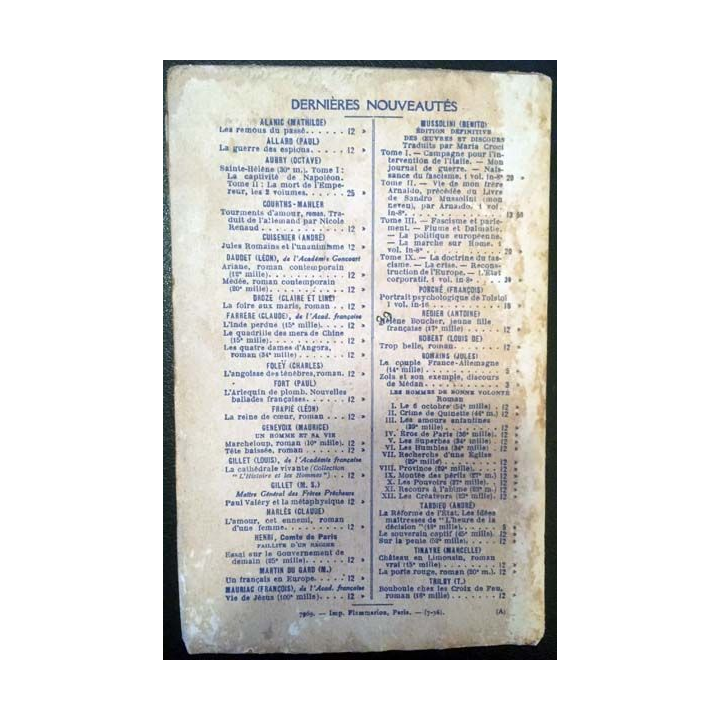 1. Essai sur le Gouvernement de demain de Henri aux éditions Flammarion 1936