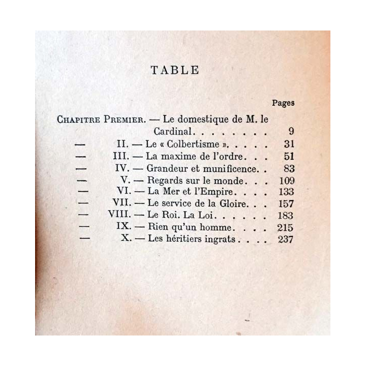 1. Monsieur Colbert de C.-J. Cignoux aux éditions Bernard Grasset