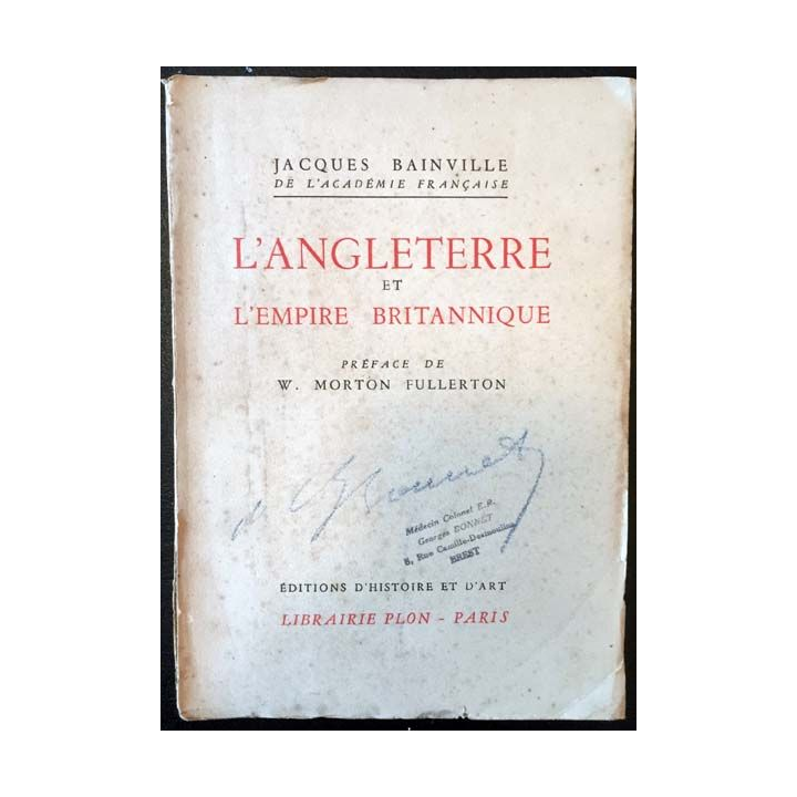 1. L'Angleterre et l'empire britannique de Jacques Bainville aux éditions Librairie Plon