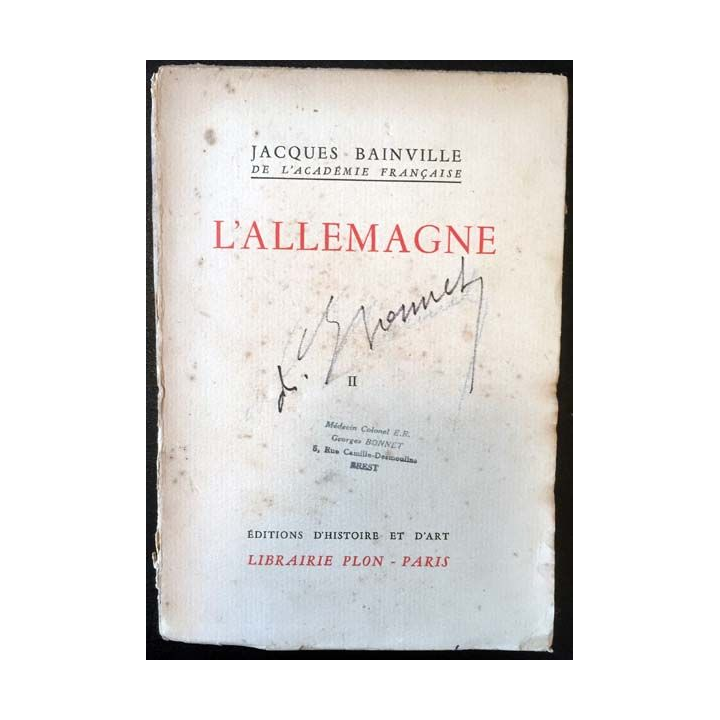 1. L'Allemagne Tome 2 de Jacques Bainville aux éditions Librairie Plon