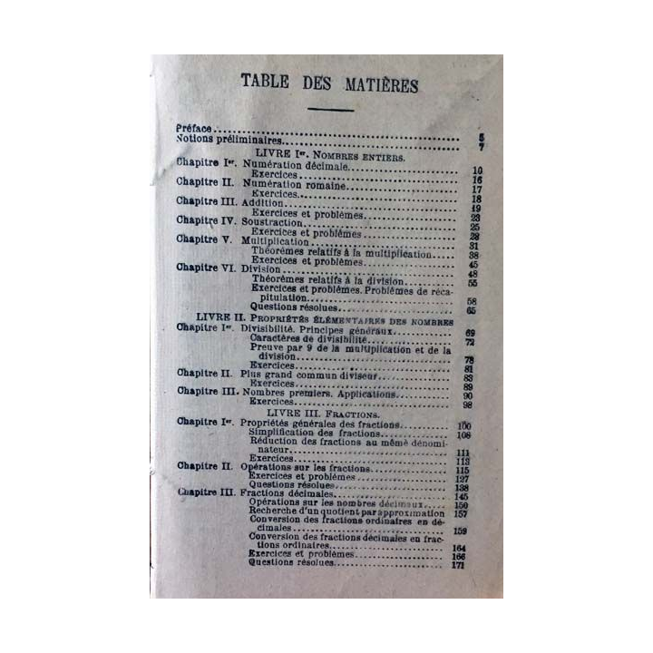 1. Cours élémentaire d'arithmétique théorique et pratique de M.L.-F. Monnet aux éditions librairie classique de E. André