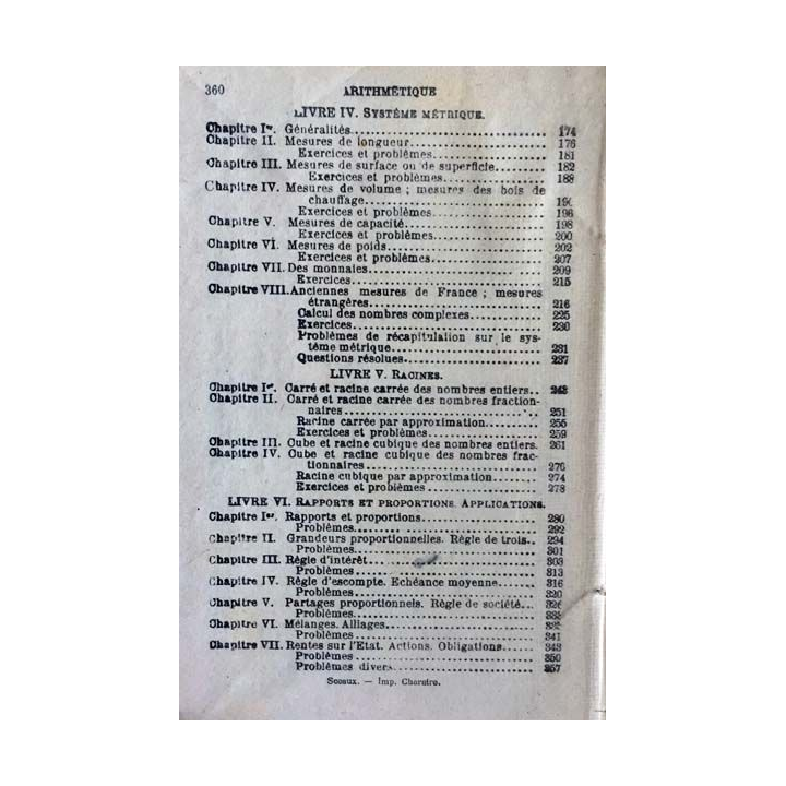 1. Cours élémentaire d'arithmétique théorique et pratique de M.L.-F. Monnet aux éditions librairie classique de E. André