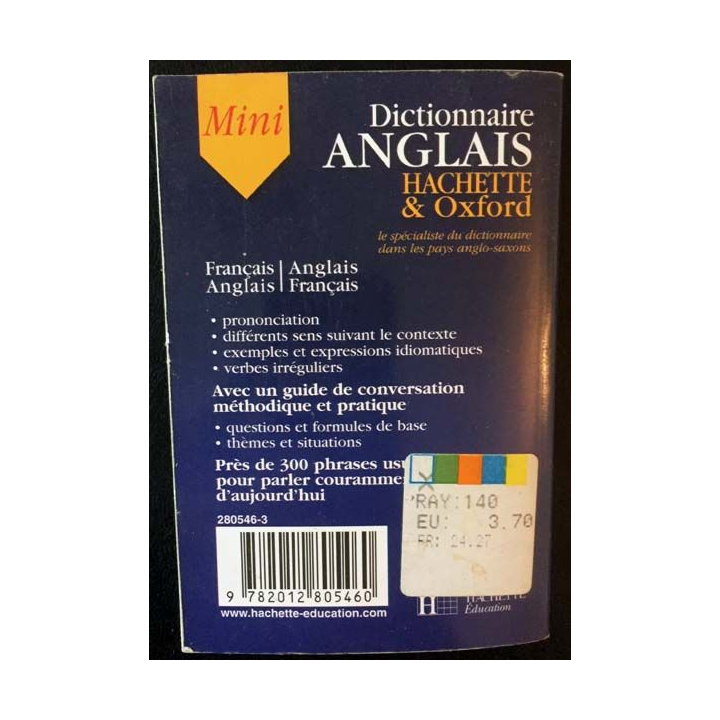 1. Mini dictionnaire anglais aux éditions Hachette & Oxford