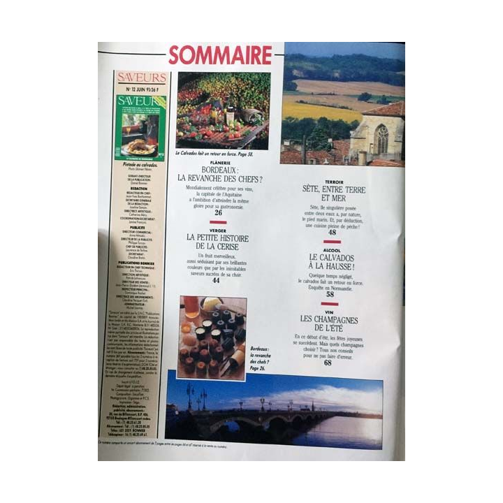 1. Saveurs n°12 Juin 1991 Bordeaux la revanche des chefs