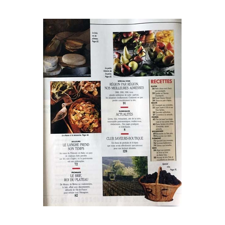 1. Saveurs n°14 Septembre 1991 Spécial vins