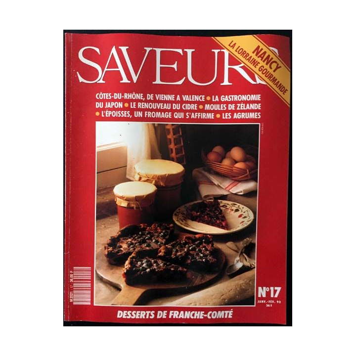 1. Saveurs n°17 Janvier - Février 1992 Nancy la lorraine gourmande