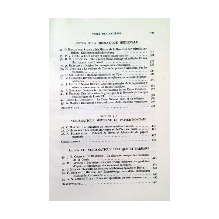 1. Congrès international de numismatique Paris 6 - 11 juillet 1953 Tome deuxième de Jean Babelon et Jean Lafaurie