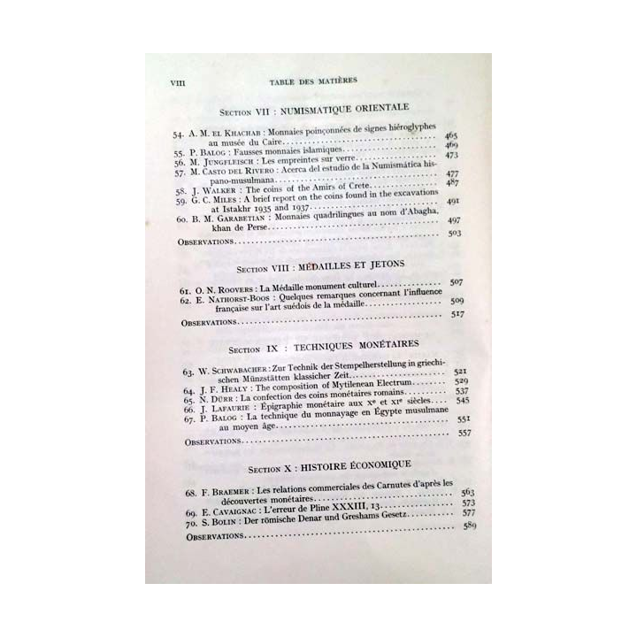 1. Congrès international de numismatique Paris 6 - 11 juillet 1953 Tome deuxième de Jean Babelon et Jean Lafaurie