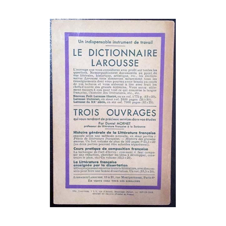 1. Le rouge et le noir Tome I de Stendhal aux éditions Classiques Larousse