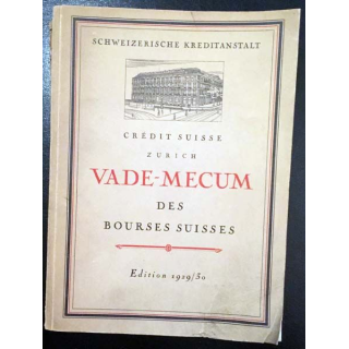1. Crédit Suisse Zurich Vade-Mecum des bourses suisses de Schweizerische Kreditanstalt