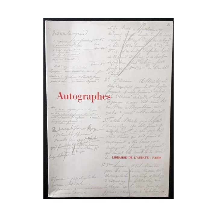 1. Autographes - Documents Manuscrits aux éditions Librairie de L'Abbaye