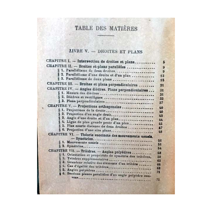 1. Précis de Géométrie dans l'Espace par F. Brachet et J. Dumarqué aux éditions Librairie Delagrave